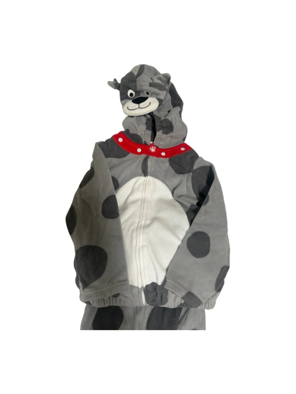 Puppy Dog Costume Toddler Youth Size 4T Halloween Gray Spotted  Zip Up Hood Pant - Picture 10 of 14